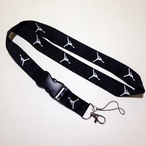 Jordan Lanyard Keychain Neck Strap Black & White